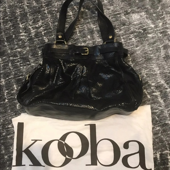 KOOBA Snake/ Leather Shoulder Handbag - Picture 1 of 8